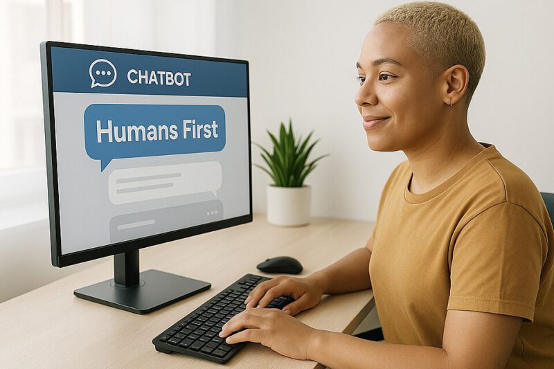 Menneske og chatbot.