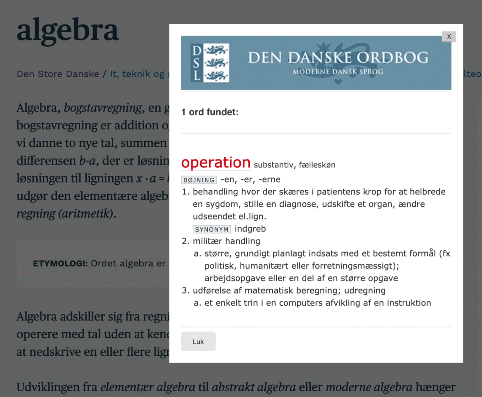 Ordforklaringer – Mere Lex
